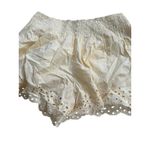 ZARA Butter Yellow Eyelet Scalloped Shorts Size Medium NEW NWT Photo 2