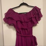 TRENDYOL MİLLA Plum Carmen Collar Midi Dress Off the Shoulder Ruffle Size 40/L Size L Photo 7
