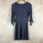 GILLI Blue/Red Houndstooth Tie Sleeve Knit Mini Dress SMALL Blue Photo 5
