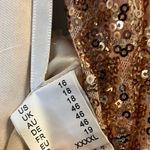 Kate Kasin Cocktail Dress Rose Gold Sequined Sleeveless Mini Sz 16 EUC V Neck Pink Photo 2