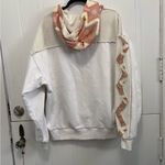 Free People  White and Pink Geometric Hoodie Photo 2