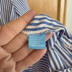 J. McLaughlin  Women's Medium Button Down Blue And Pink‎ Stripe Cotton Blend Photo 1