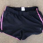 2000s Black Pink Striped micro mini elastic waist low rise sporty active gym basketball volleyball shorts #Y2K Sz M Photo 0