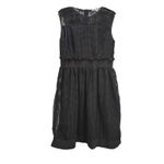 Orla Kiely Black Embroidered Grid Mesh Sleeveless Knee Length Dress Size 8 Photo 3