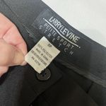 Larry Levine New  Cropped Pants Size 8P Black Embroidered Floral Ankle High Rise Photo 6