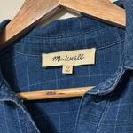 Madewell  denim babydoll shirt dress indigo plaid blue size xs Photo 2