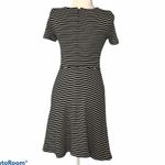 Madewell Black White Stripe Gallerist Fit Flare Dress Small Photo 10