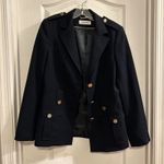 Calvin Klein Womens Navy Military Style Blazer Jacket Gold Buttons Photo 5