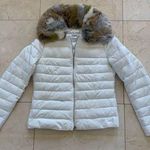 Holly Bracken Like New White Puffer with Faux Fur Photo 0