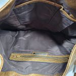 The Limited  Purse Hobo Shoulder Bag Brown Snakeskin Big Stud Silver Faux Leather Photo 11