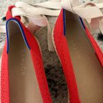 Rothy's  Boardwalk Espadrille Lace Up Flay‎ In Red Hot Size 9 Photo 2