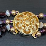 Triple Strand Garnet Crystal Pearl Lampwork Glass Beads Multi Photo 10