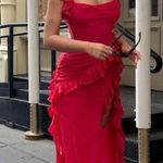 House Of CB  'Ariela' Cherry Ruffle Maxi Dress red NWOT size‎ M Photo 0