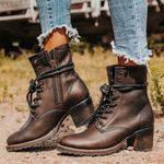 Freebird Cavalier Boots Combat Leather Lace Up Lugged Boho Western Brown Green Size 10 Photo 0