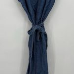 J.Crew Chambray Denim Button Front Mini Dress Tie Belt Size Medium Cotton Blue Photo 6