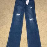 Risen LA Jeans triple button fly straight jeans 7/28 Distressed Wide‎ Leg Blue Photo 0