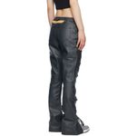 NEW $400 Nike Jordan x Travis Scott Cactus Jack Genuine Leather Moto Pants Sz 2 Black Photo 6