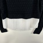 Maeve Anthropologie sweater women's Medium blue white open fisherman knit work Photo 2