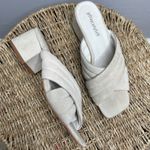 Jeffrey Campbell Heeled Mules Womens Size 7.5 Cream Suede Slip On Square Neutral Photo 1