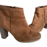 Womens Arka Camel Fleece Lined Leather Heeled Ankle Booties Photo 0