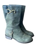 Cole Haan  Nike Air charcoal Black Leather Boots mid calf gold accents size 6.5 Photo 1