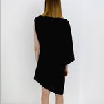 ZARA ASYMMETRIC PLEADED Mini DRESS Round Neckline Short Sleeve BLACK SIZE M new Photo 6