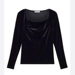 ANATOMIE Calliope Stretch Velvet Top in Black. MSRP $228 Black Size L Photo 3