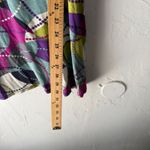 Salaam Dress Small Teal Purple Green Abstract Print 3/4 Sleeve Casual Boho Artsy Photo 4