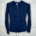 Stella McCartney Adidas collab quarter Zip Up Long Sleeve athletic Hoodie Top Sm Blue Photo 1