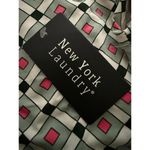 New York Laundry NEW  Blouse Large Geometric Multicolor Cap Short Sleeves Keyhole Photo 5