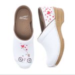Dansko • Twin Pro Leather clogs white hand painted bicycle heart print Photo 14