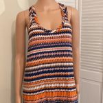 J. Crew Racerback Sleeveless Ikat Column Pattern Maxi Tank Dress size Small NWT Orange Photo 3