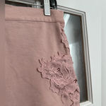 Haute Monde Blush Pink Stretchy Floral Roses Embossed Embroidered Skirt Size XL Photo 3