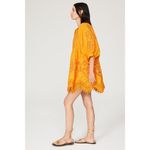 RHODE Orange Yellow 100% Cotton 3/4 Sleeve Embroidered Carla Mini Dress Size M Size M Photo 1