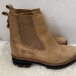 Timberland  A6019 A2HKF Women 9 US Leather Tan Lug Sole Chelsea Pull On Boots Photo 0