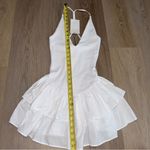 ZARA  White V Neck Halter Neck Ruffled Mini Dress - Size Small Photo 5