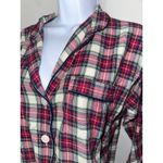 Sleepy Jones XS Plaid Pajama Top Button Front 3/4 Sleeve Red Green Photo 1