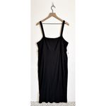 Good American  90s Ribbed Tank Midi Dress Black Size 6 Square Neck Going Out Photo 1