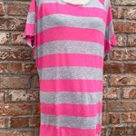 Nordstrom Aqua () neon pink and grey striped dress / L / Excellent condition Photo 0
