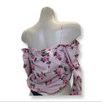 Speed Limit Floral Scrunched Tie Crop Top Size Large New With Tags Pink Photo 2
