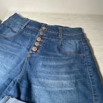 Tinseltown  Womens Denim Button Fly Blue Summer Stretch Comfy High Waist Shorts 3 Photo 3