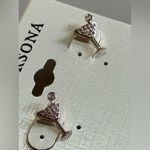 Versona NEW  Sparkling Rose Gold-Rhinestone Martini Earrings Photo 0