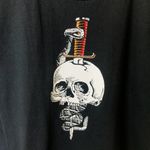 Jerzees 80s Vintage Skull Dagger Snake T Shirt USA Graphic Tee Black Small S Photo 5