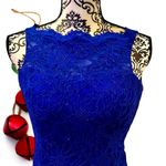 MORGAN & CO🌹SIZE XS SZ 3🌹NAVY LACE AND SEQUINED OPEN BACK DRESS NWOTS Blue Photo 6