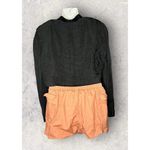 Handmade Vintage Bolero Black Ribbed Cropped Long Sleeve Jacket Size Medium Photo 4