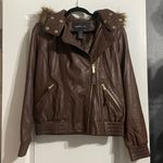 ✨STUNNING✨ Vintage 100% Lambskin Moto Bomber Jacket in Chocolate Brown Size XL Photo 4