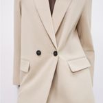 ZARA  Oversized Cream Double Breasted Blazer Jacket Small Photo 3