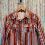 Rowdy Crowd Clothing Women's Button Up Southwest Cowboy Shirt Size S Orange Photo 3