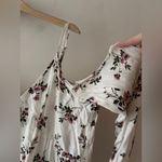 American Eagle Off the Shoulder White Floral Boho Flowy Blouse Photo 2