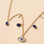 3/$30 Evil Eye Rhinestone Charm Necklace Photo 0